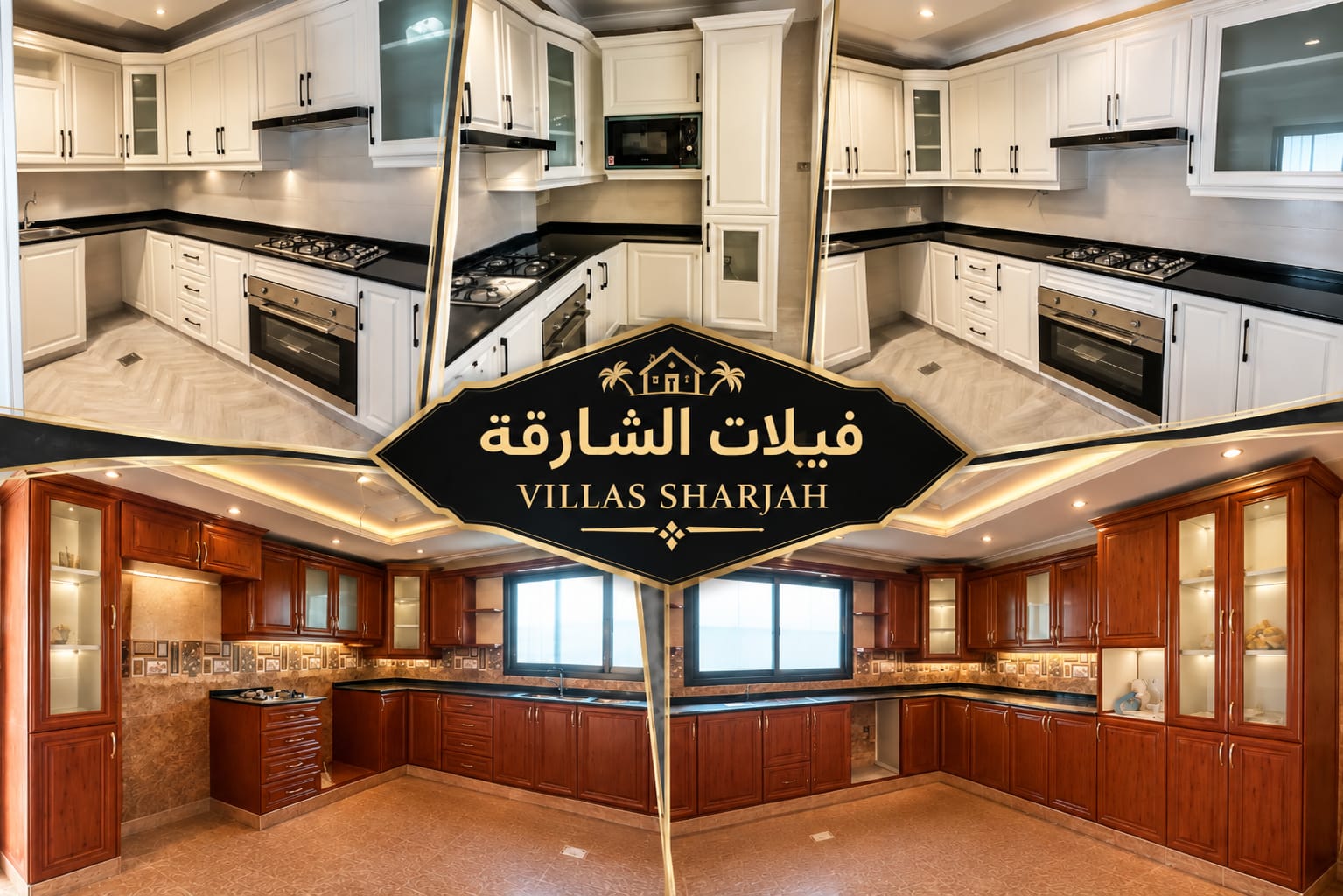 فلل الشارقة — خزائن مطابخ وزجاج بإطارات ألمنيوم